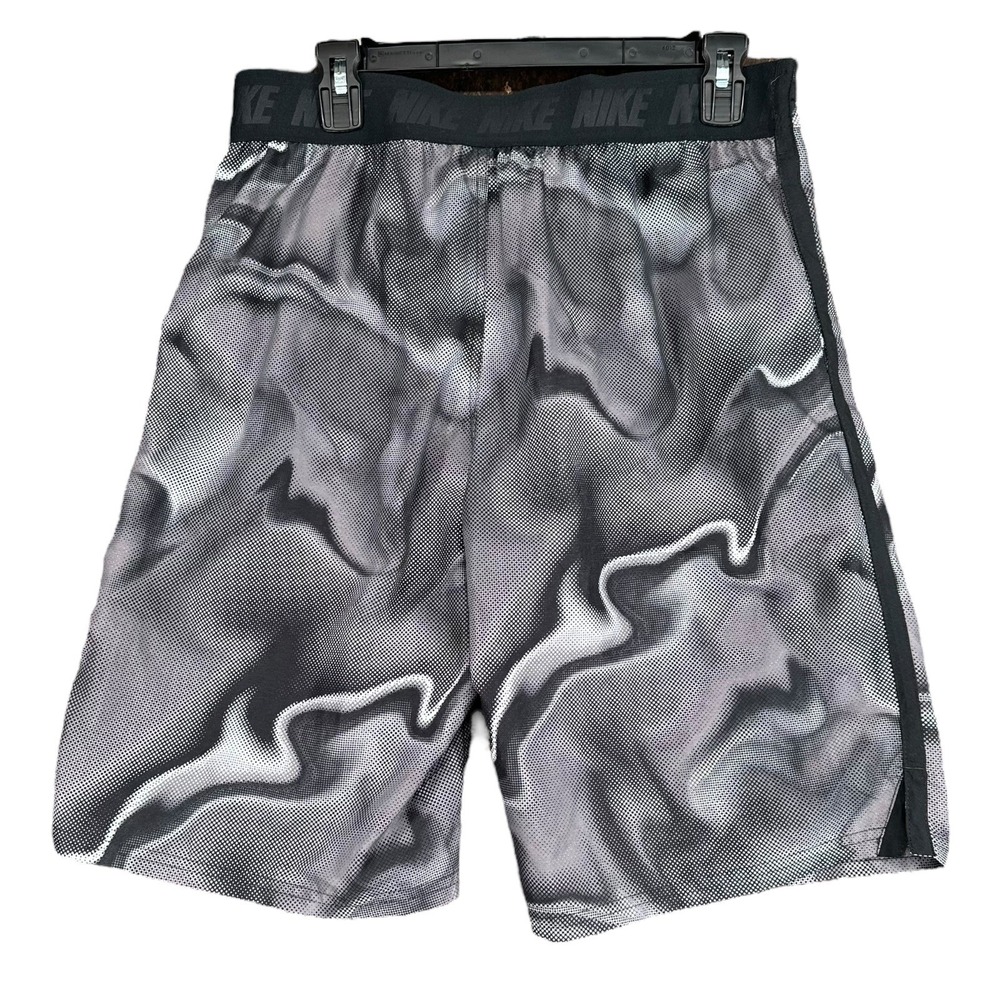 Nike Men's M Medium Gray Black Swirl Swim Trunks Pool Casual - Picture 2 of 16